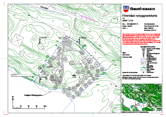 Nybyggnadskarta — situation/site plan (original studio position)